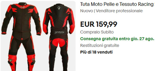 Tuta moto divisibile - moto, in