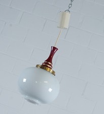 Plafoniera sfera vetro opale sospensione Ø 22 cm vintage anni 70