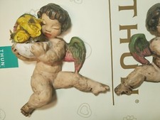Thun Putto ANTICO da Parete Angelo CON FIORI RARO addobbo no presepe  formella