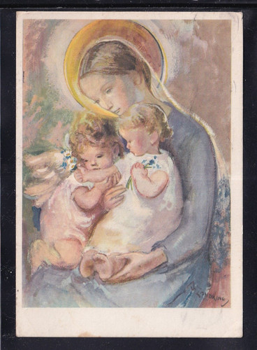 Cartolina natale madonna - natale,