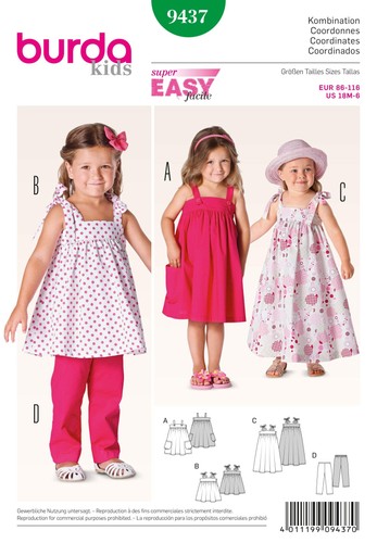 Burda b9437 cartamodello - b9437, per