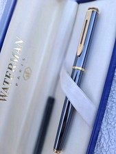 Penna Stilografica Waterman France Pennino 'F' Placcato Oro.