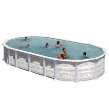 Piscina fuori terra rigida, da giardino,struttura in acciaio,744 x 575 x h132 cm