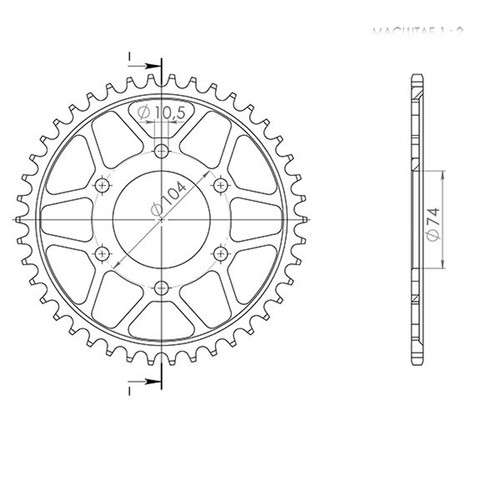 Corona acciaio passo 530 - passo,