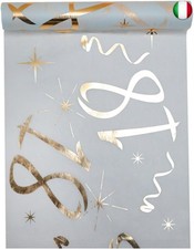 Santex Runner da tavola bianco oro 18 anni 30 cm x 5 m, runner decorativo in