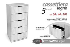 CASSETTIERA SALVASPAZIO SLIM 5 CASSETTI SETTIMINO MODERNO ROVERE RIGAT 101*50*40