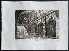 Stampa antica Curia Ostilia Celio Luigi Rossini 1817 roma veduta acquaforte