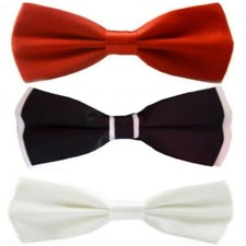 Papillon da uomo nero rossa di raso in raso seta cravattino farfalla regolabile