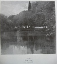 stampa antica CAMPAGNA castelli romani Tivoli villa d'este  - Carlandi  1904