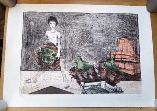 Litografia firmata eva fischer - litografia,