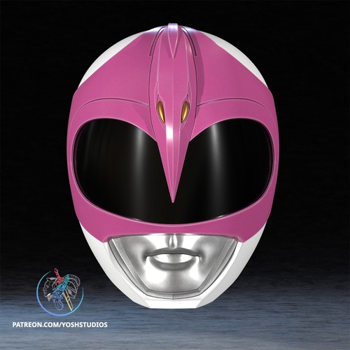 Casco cosplay ranger rosa