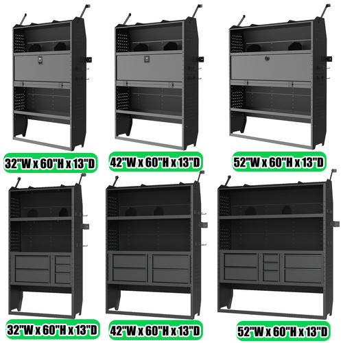 Van shelves lockable - van, w/lockable