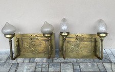 Coppia Lampade da muro Stile Liberty con Diffusore Vetro Soffiato