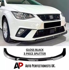 Kit labbro spoiler splitter anteriore nero lucido Seat Ibiza 5dr MK5 6F ala 2018+