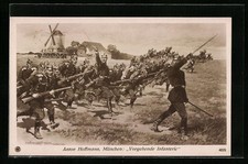 Cartolina artistica Anton Hoffmann - Monaco di Baviera: fanteria precedente 
