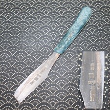 Vintage TAMAHAGANE Teramasa Kamisori piccola lama rasoio dritto giapponese Giappone c960