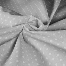 Tessuto Stoffa Cotone Fantasia Pois Bianco Fondo Grigio Taglio 280x280 cm 