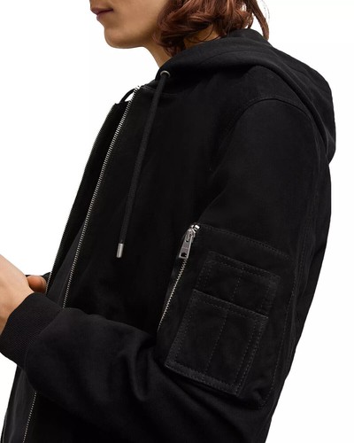 Uomo camoscio nero bomber - camoscio,