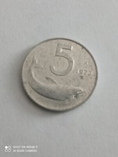 Moneta rara da 5 Lire Delfino e Timone del 1972
