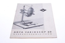 ✅ AGFA VARIOSCOPIO 60 TIPO 8766 INGRANDITORE ISTRUZIONI ORIGINALE MANUALE TEDESCO 121