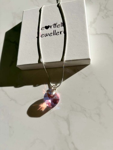 Collana cuore cristallo rosa - cristallo,