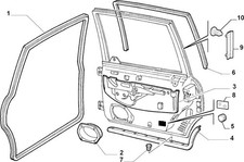 GUARNIZIONE PORTA POST SX NEW ORIG FIAT MULTIPLA 1998-2010 51750880 (YE1390)