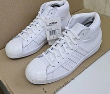 SCARPE DA GINNASTICA ADIDAS SUPERSTAR PROMODEL PUNTA IN METALLO TRIPLA BIANCA NUOVE CON SCATOLA TAGLIA UK 6 NUOVE