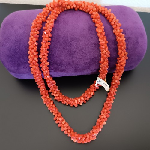 Collana corallo rosso - rosso, di
