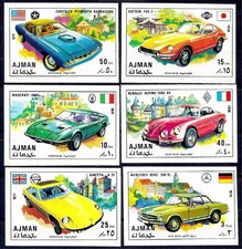 Ajman 1971 Cars Automobiles Maserati/Mercedes/Renault/Chrysler/Datsun Imperf MNH