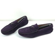 PRADA MOCASSINO CLASSICO UOMO PELLE SCAMOSCIATA VIOLA 41 41.5 USATO