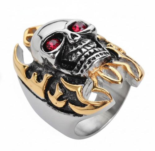 Anello teschio acciaio - anello,