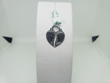 CIONDOLO CUORE SPEZZATO DOLCE META' IN ORO BIANCO 18KT 750 2,3 GRAMMI (3675)