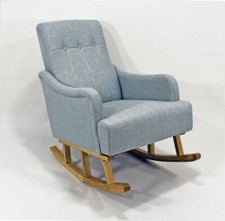 Sedia a dondolo tessuto grigio