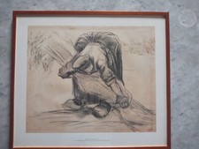 Van Gogh Stampa La Raccoglitrice Di Mais con Cornice di legno cm 85x57