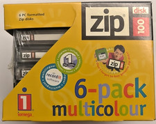[NUOVI] Dischi Iomega Zip da 100MB SIX PACK MULTICOLOR per unità ZIP FORMATTATI