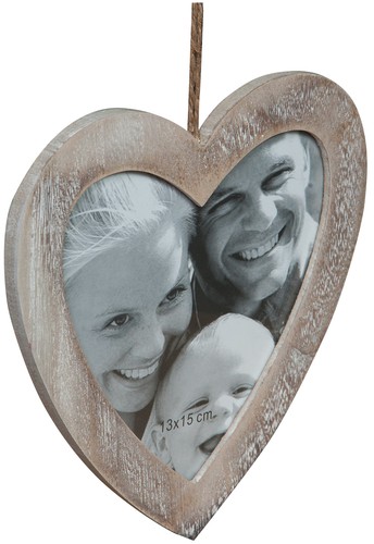 Portafoto cuore legno shabby - portafoto,