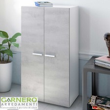 Scarpiera TOM cemento armadietto multiuso 2 ante legno salvaspazio armadio