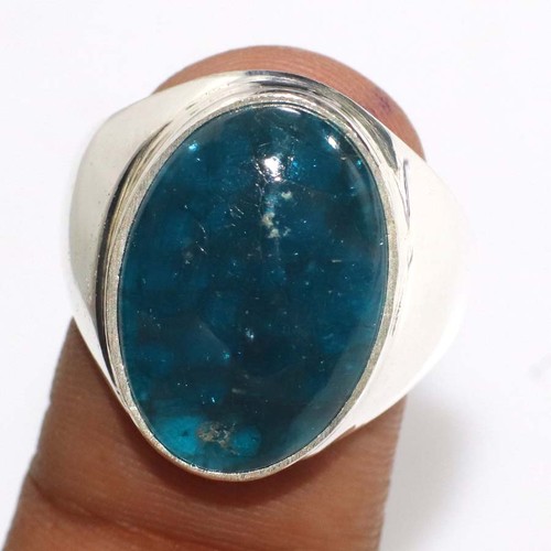 Anello uomo apatite blu