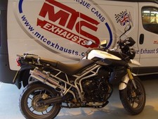 Triumph Tiger 800 & XC Scarico singolo rotondo inox ROAD LEGALE/RACE MTC