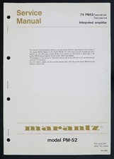 Amplificatore integrato originale Marantz PM-52 manuale di servizio/schema/parti o126
