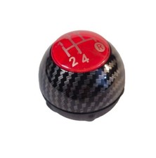 Pomello carbon look cambio 5 marce per Fiat 500 500c 07-18 - tappo Racing Rosso