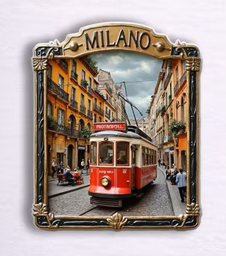 Fridge magnet milano themed - fridge,