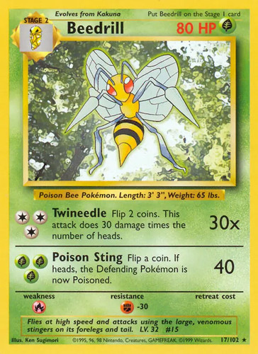 Beedrill 102 pokemon - 17/102,