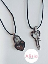 Collana acciaio coppia chiave cuore lui e lei uomo donna 2 pezzi