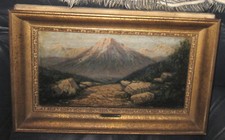 Clodomiro Jezzi (1868 - 1951)  Olio su tavola Abruzzo Teramo Giulianova Cadore