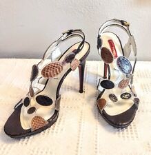 $700 CESARE PACIOTTI sandali donna pelle di serpente pugnale tacco misura 37 1/2 Italia
