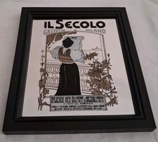 Rarissimo Quadro Specchio Il Secolo Gazzetta Di Milano Vintage Collezione