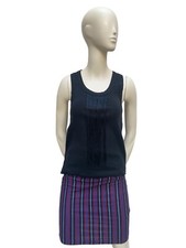 Canotta Jean Paul Gaultier Jeans vintage nera con frange taglia M