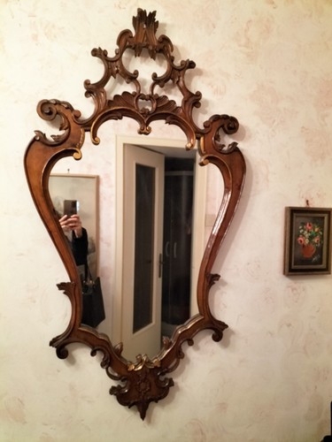 Specchio con cornice legno - con,