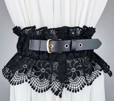 Wide Floral Lace Belt For